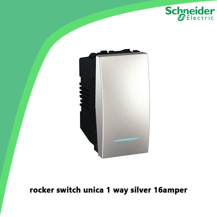 rocker switch unica 1 way silver 16amper
