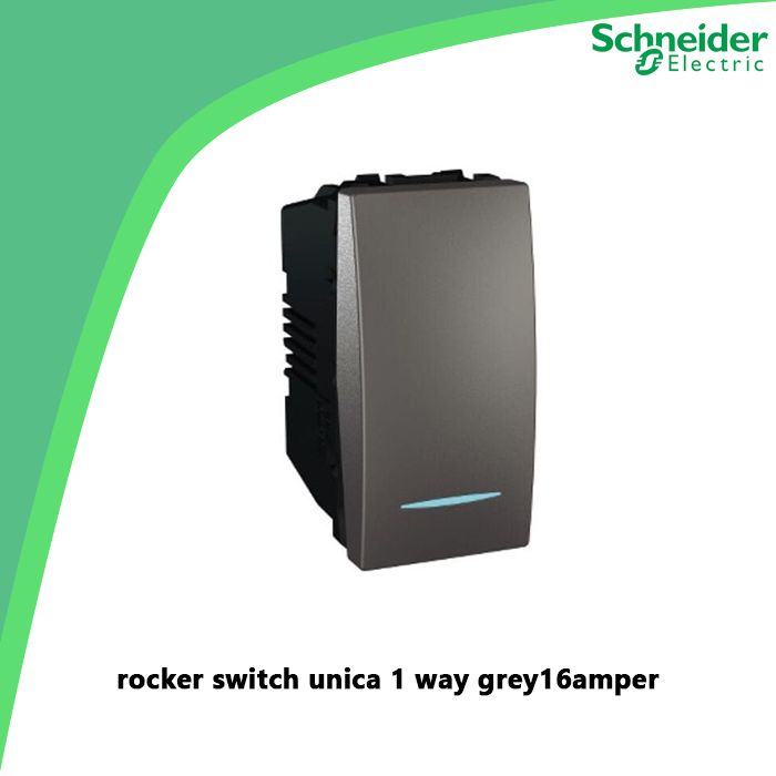 rocker switch unica 1 way grey16amper