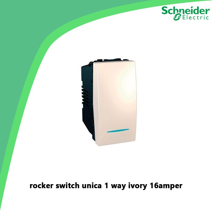 rocker switch unica 1 way ivory 16amper