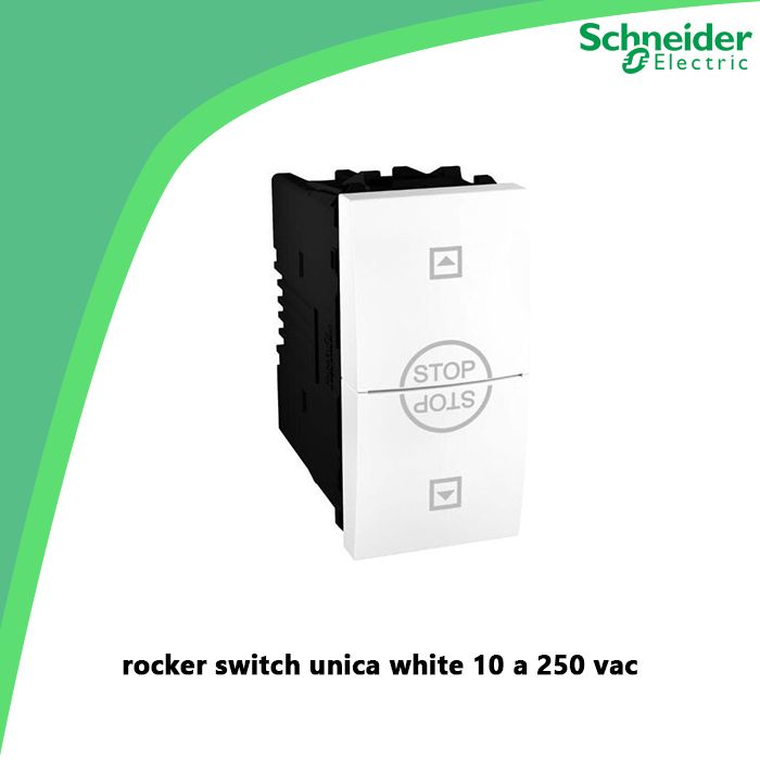 rocker switch unica white 10 a 250 vac