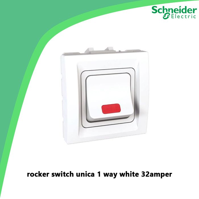 rocker switch unica 1 way white 32amper