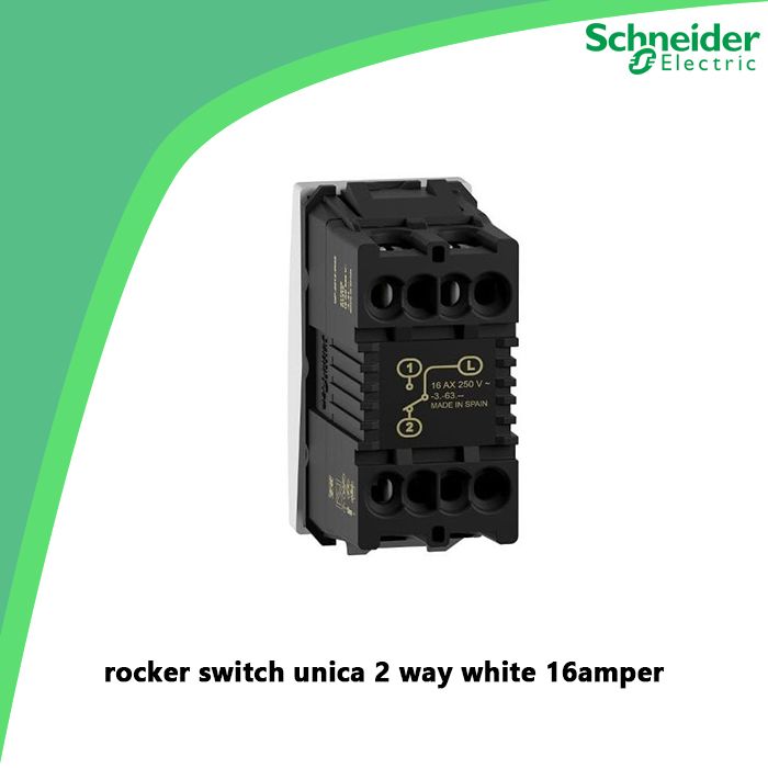 rocker switch unica 2 way white 16amper