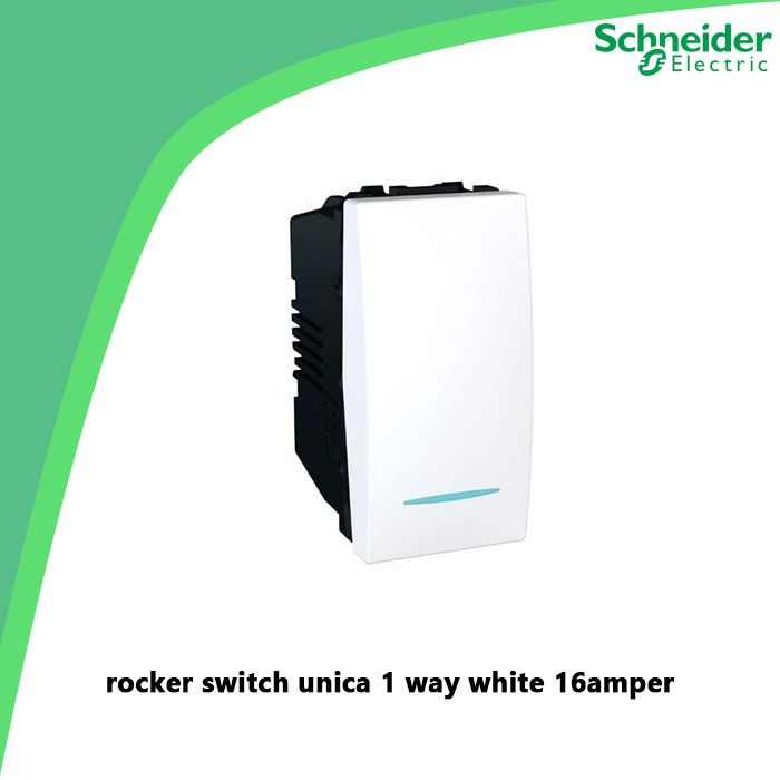rocker switch unica 1 way white 16amper