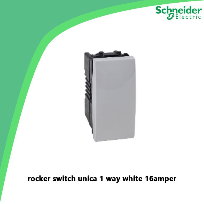 rocker switch unica 1 way white 16amper