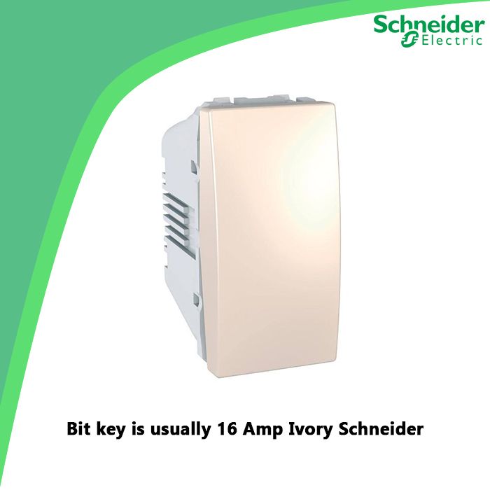 Bit key is usually 16 Amp Ivory Schneider