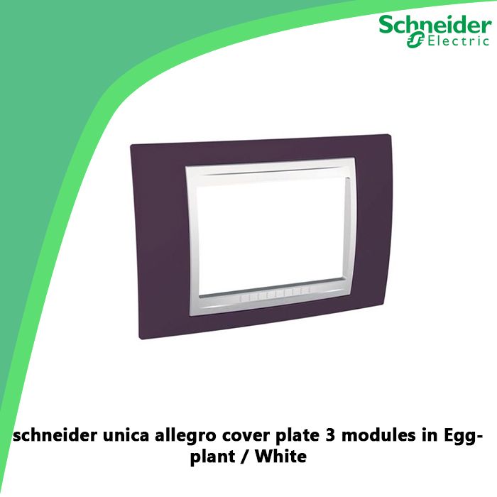 schneider unica allegro cover plate 3 modules in Eggplant / White