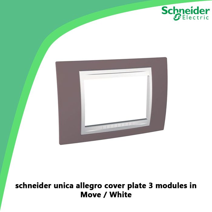 schneider unica allegro cover plate 3 modules in Move / White
