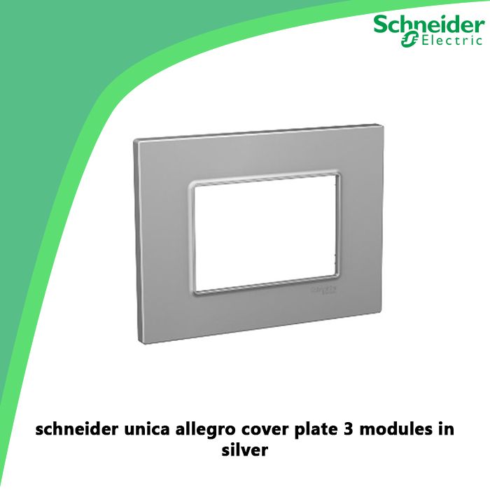 schneider unica allegro cover plate 3 modules in silver