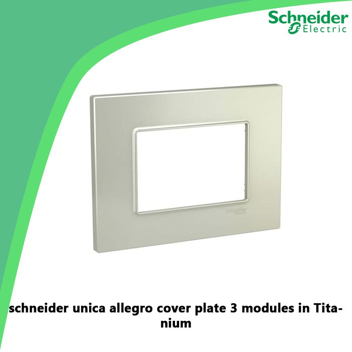 schneider unica allegro cover plate 3 modules in Titanium