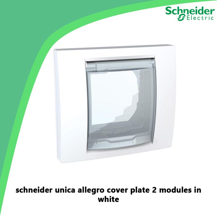 schneider unica allegro cover plate 2 modules in white
