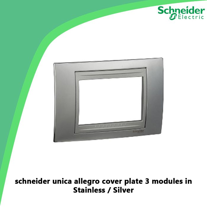 schneider unica allegro cover plate 3 modules in Stainless / Silver