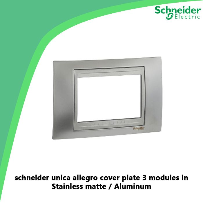 schneider unica allegro cover plate 3 modules in Stainless matte / Aluminum