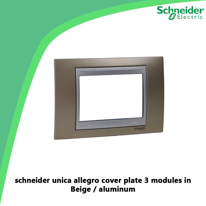 schneider unica allegro cover plate 3 modules in Beige / aluminum