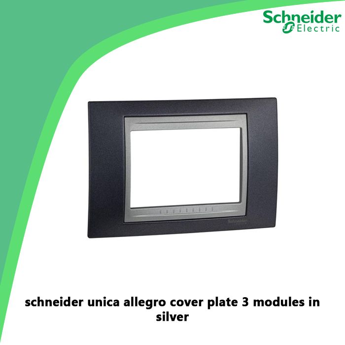 schneider unica allegro cover plate 3 modules in silver