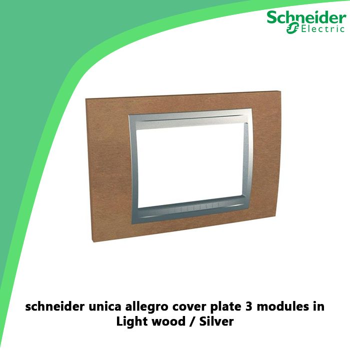 schneider unica allegro cover plate 3 modules in Light wood / Silver