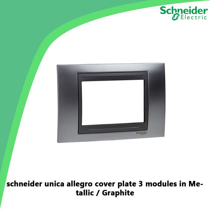 schneider unica allegro cover plate 3 modules in Metallic / Graphite