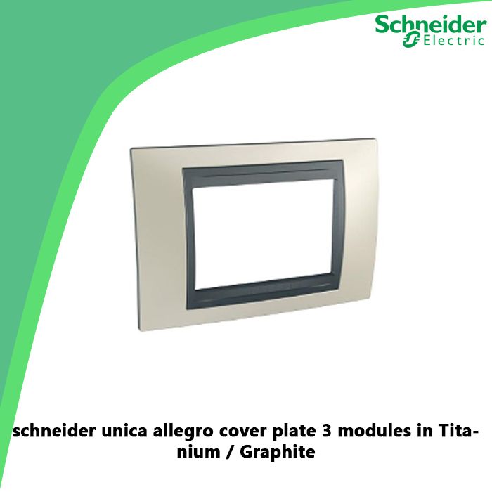 schneider unica allegro cover plate 3 modules in Titanium / Graphite