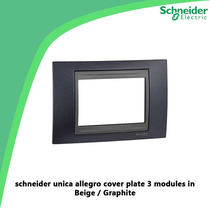 schneider unica allegro cover plate 3 modules in Beige / Graphite
