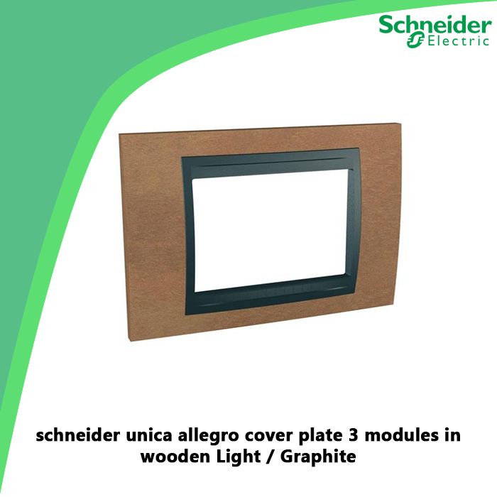 schneider unica allegro cover plate 3 modules in wooden Light / Graphite