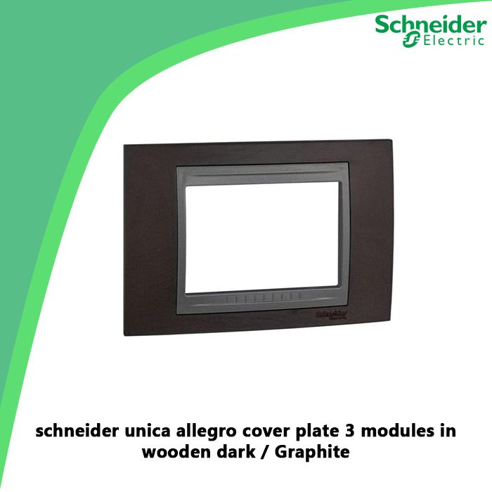 schneider unica allegro cover plate 3 modules in wooden dark / Graphite