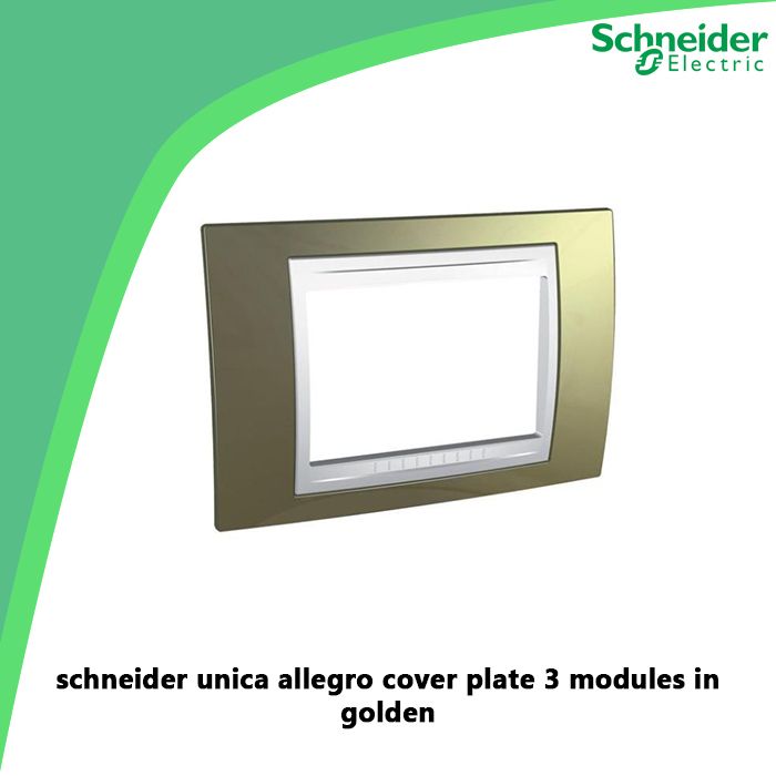 schneider unica allegro cover plate 3 modules in golden
