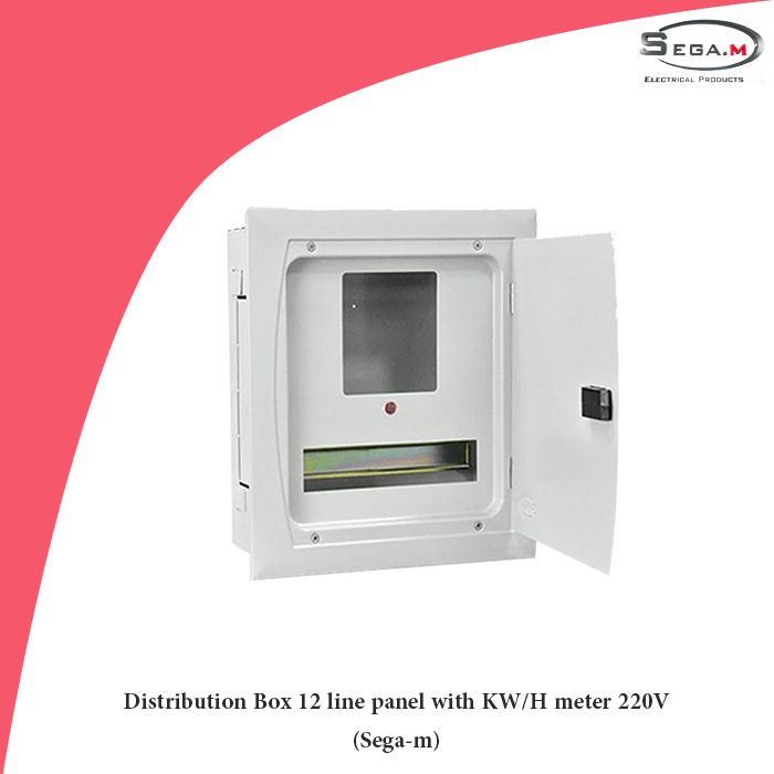 Distribution Box 12 line panel with KW/H meter 220V (Sega-m)