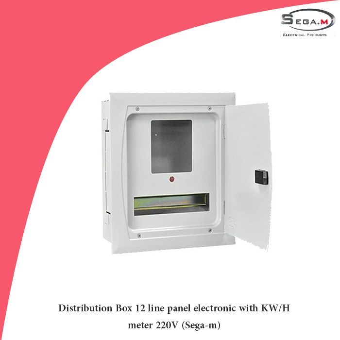 Distribution Box 12 line panel electronic with KW/H meter 220V (Sega-m)