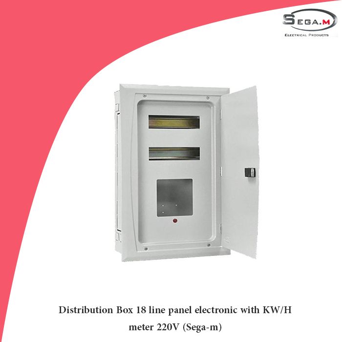 Distribution Box 18 line panel electronic with KW/H meter 220V (Sega-m)