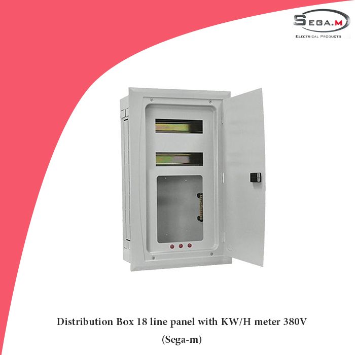 Distribution Box 18 line panel with KW/H meter 380V (Sega-m)