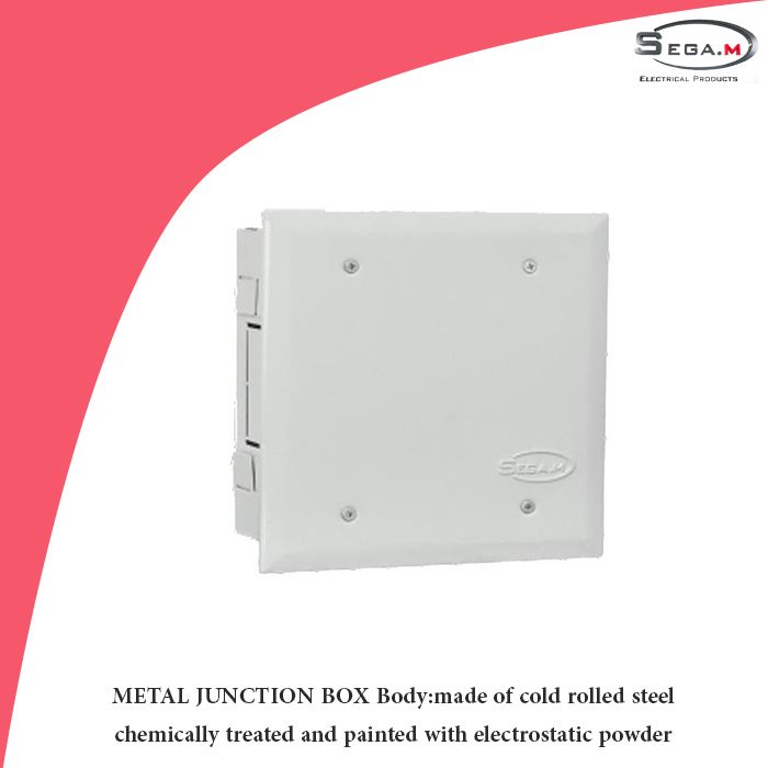 METAL JUNCTION BOX Body:made of cold rolled steel chemically treated and painted with electrostatic powder coating screws and connecting tools: iron plated with zinc