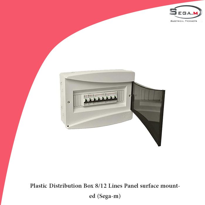 Plastic Distribution Box 8/12 Lines Panel surface mounted (Sega-m)