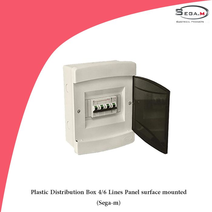 Plastic Distribution Box 4/6 Lines Panel surface mounted (Sega-m)