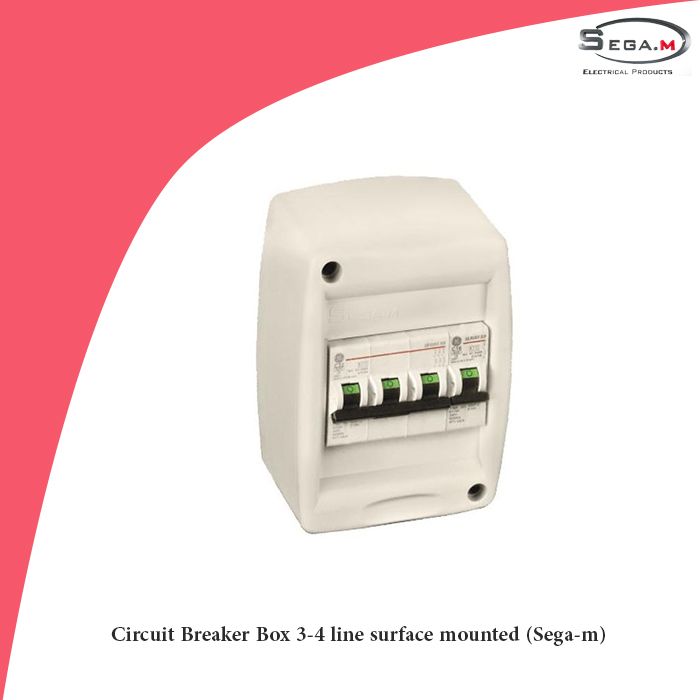 Circuit Breaker Box 3-4 line surface mounted (Sega-m)