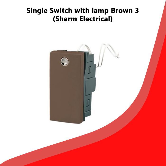 Single Switch with lamp Brown 3 (Sharm Electrical)