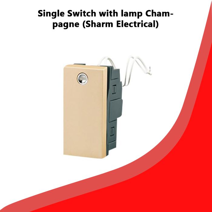 Single Switch with lamp Champagne (Sharm Electrical)