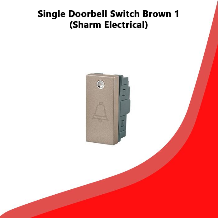 Single Doorbell Switch Brown 1 (Sharm Electrical)