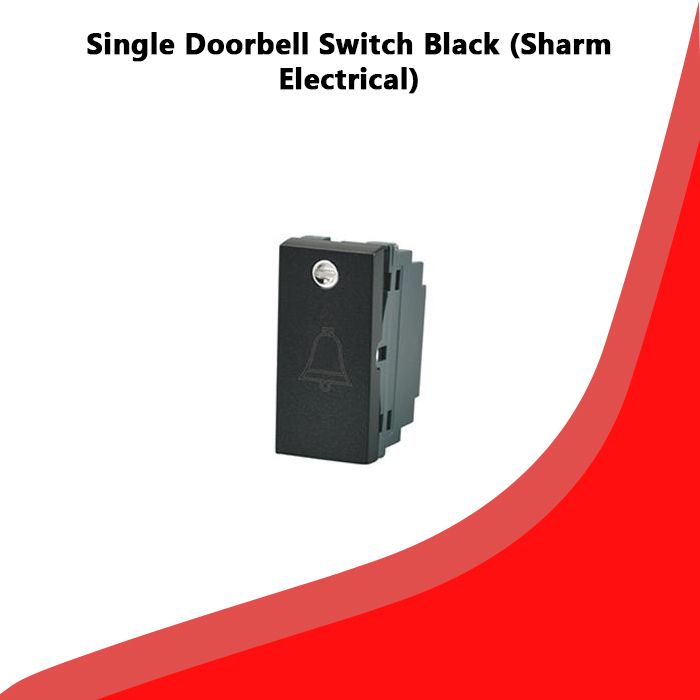 Single Doorbell Switch Black (Sharm Electrical)