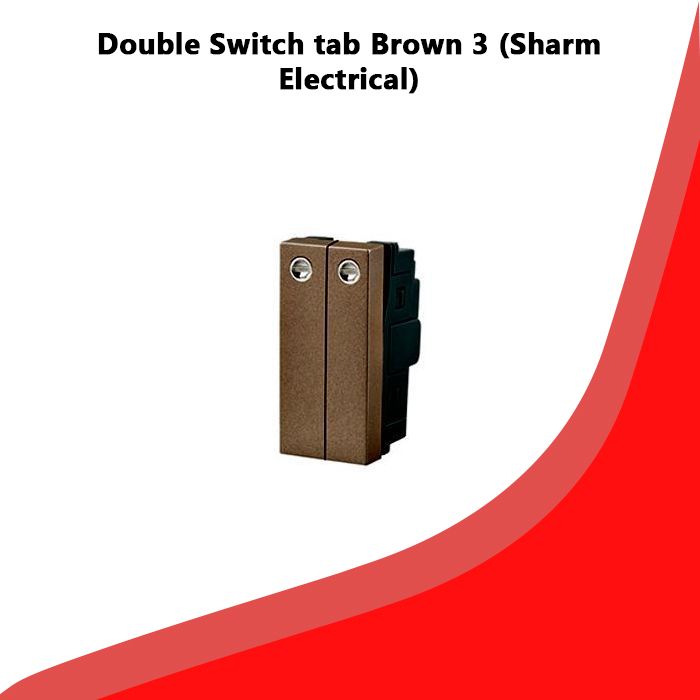 Double Switch tab Brown 3 (Sharm Electrical)