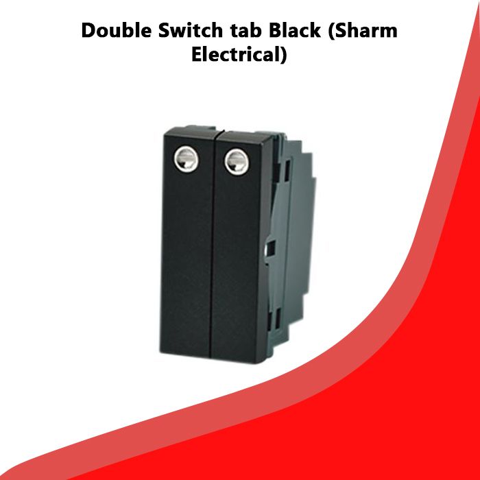 Double Switch tab Black (Sharm Electrical)