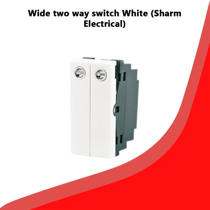 Wide two way switch White (Sharm Electrical)
