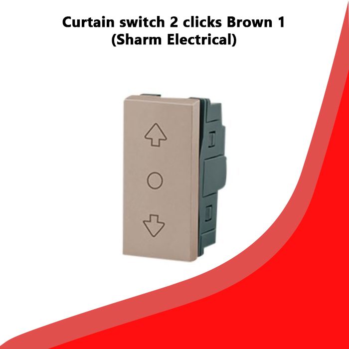 Curtain switch 2 clicks Brown 1 (Sharm Electrical)
