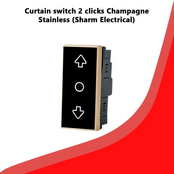 Curtain switch 2 clicks Champagne Stainless (Sharm Electrical)
