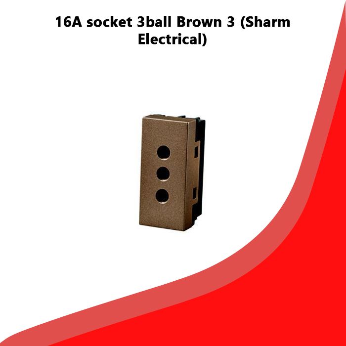 16A socket 3ball Brown 3 (Sharm Electrical)