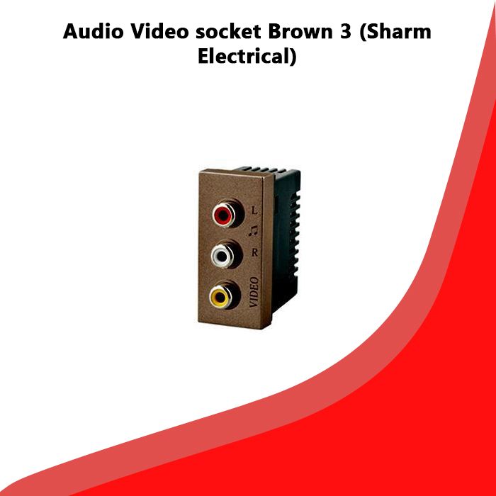 Audio Video socket Brown 3 (Sharm Electrical)