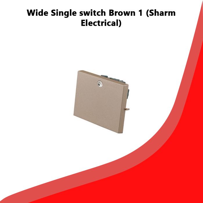 Wide Single switch Brown 1 (Sharm Electrical)