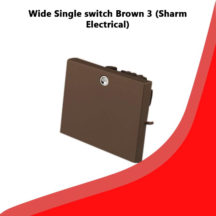 Wide Single switch Brown 3 (Sharm Electrical)