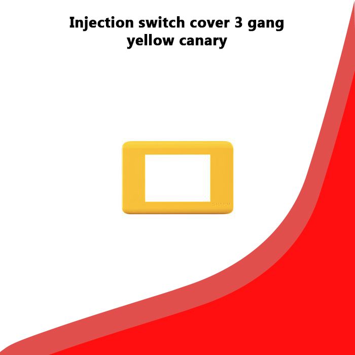 Injection switch cover 3 gang yellow canary