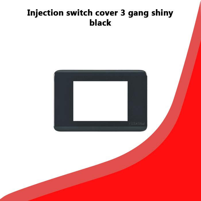 Injection switch cover 3 gang shiny black