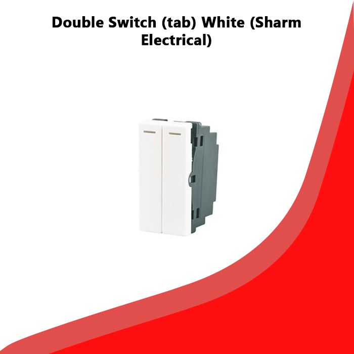 Double Switch (tab) White (Sharm Electrical)