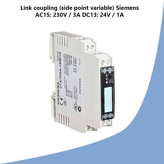 Link coupling (side point variable) Siemens AC15: 230V / 3A DC13: 24V / 1A